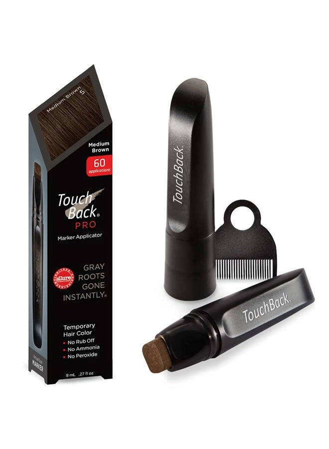 TouchBack Pro Gray Root Touch Up Marker Applicator - Real Hair Color - Medium Brown - Image 1